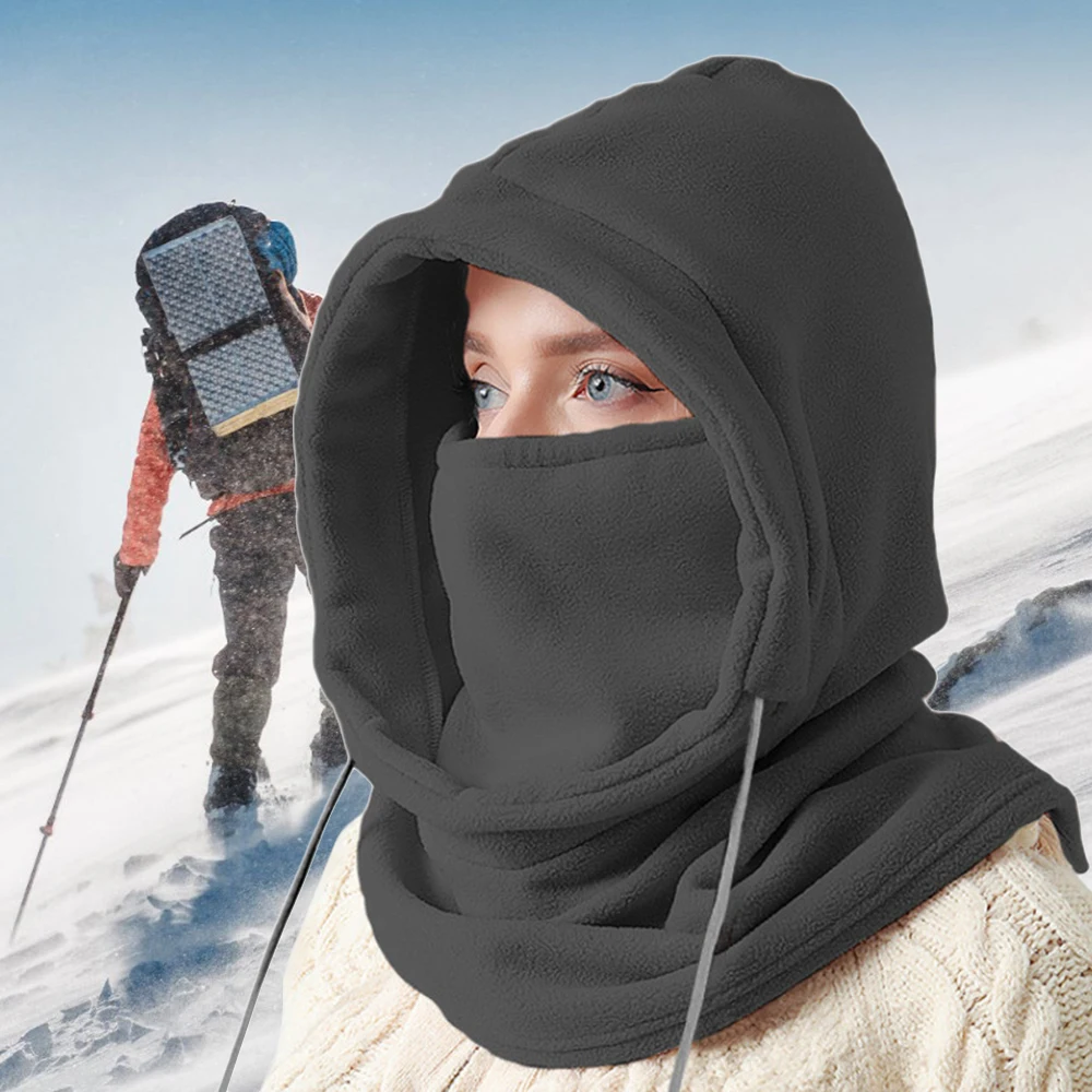 Gorro de Ciclismo de forro polar para hombre y mujer, gorro de fibra acrílica con cordón para deportes al aire libre, capucha gruesa enmascarada, gorro de Bombardero a prueba de viento - imagen 2