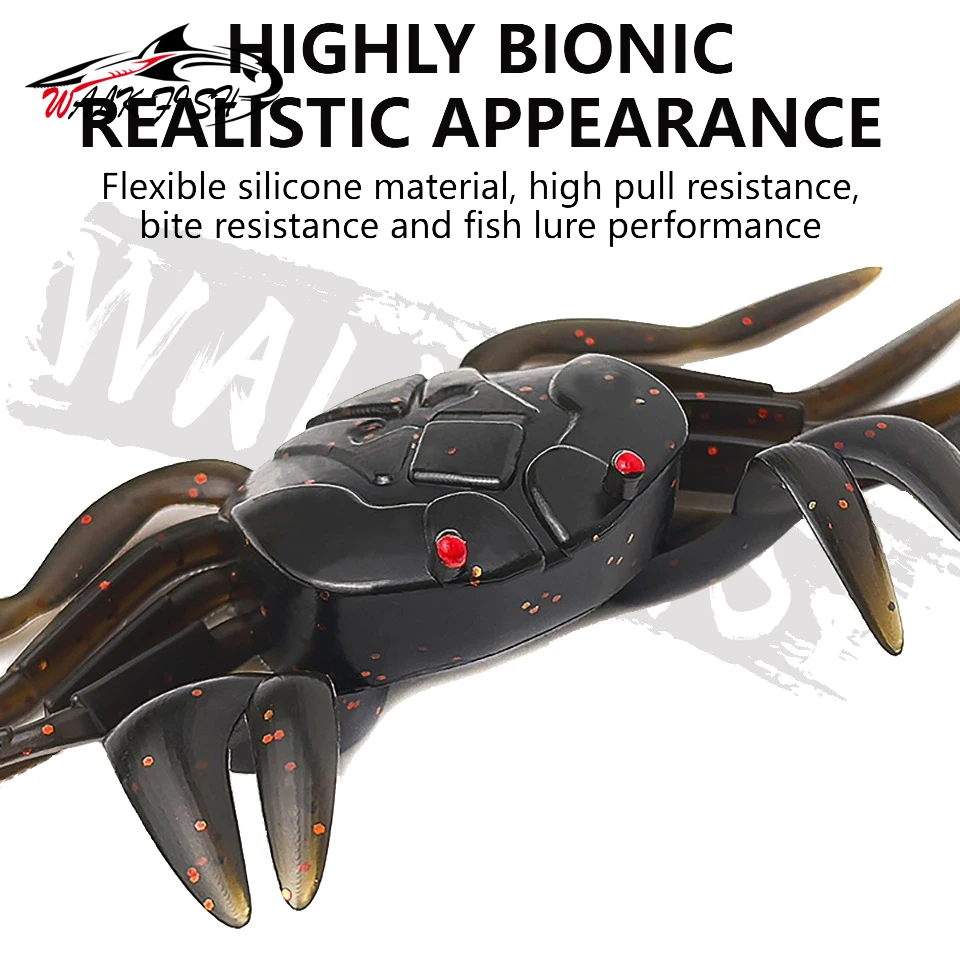 WALK FISH-señuelo de cangrejo suave y lento, cebo de cangrejo biónico de fundición larga, Artificial de PVC, pesca en agua salada, 1 Uds., 10CM/16,5G - imagen 3