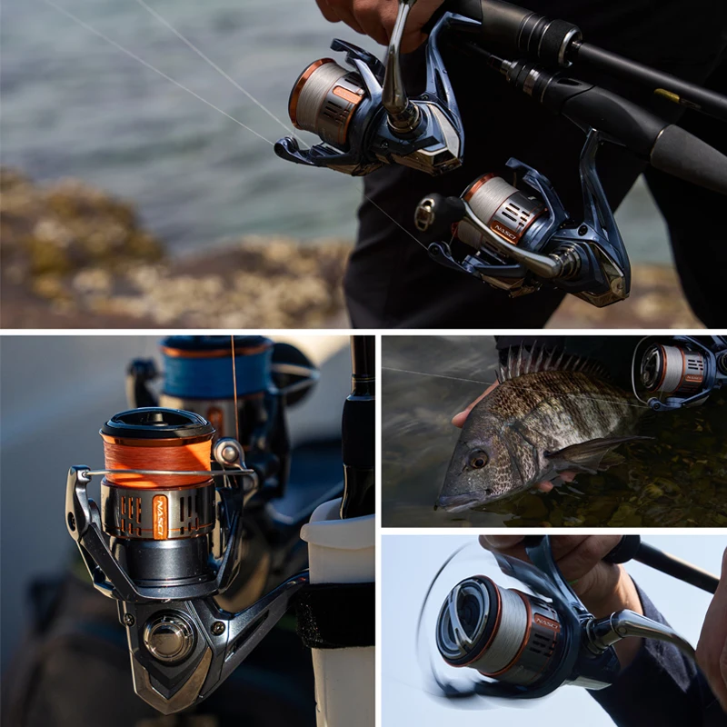 Carrete de pesca giratorio SHIMANO NASCI 2025 5 + 1BB Hagane Gear capacidad de carrete más grande máximo 11kg arrastre x-ship carretes de pesca de agua salada - imagen 5