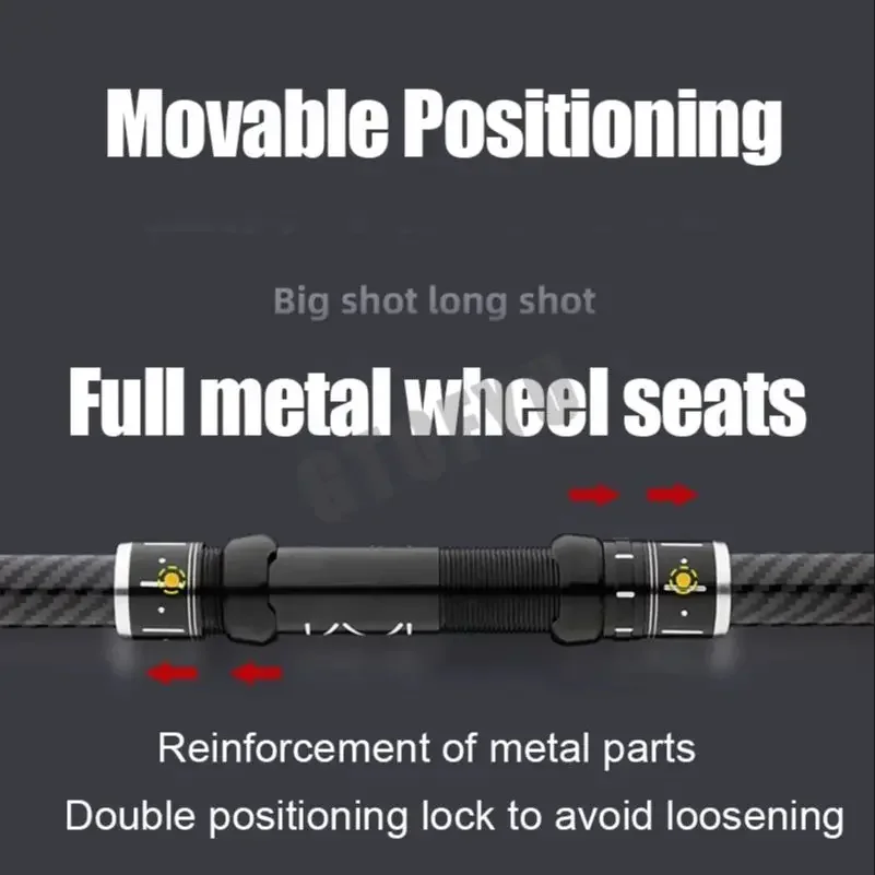 Caña de pescar telescópica 2,4/2,7/3,0/3,6/4,2/4,5 m caña de Surf de viaje de carbono potencia giratoria playa río distancia lanzamiento caña de pescar - imagen 3