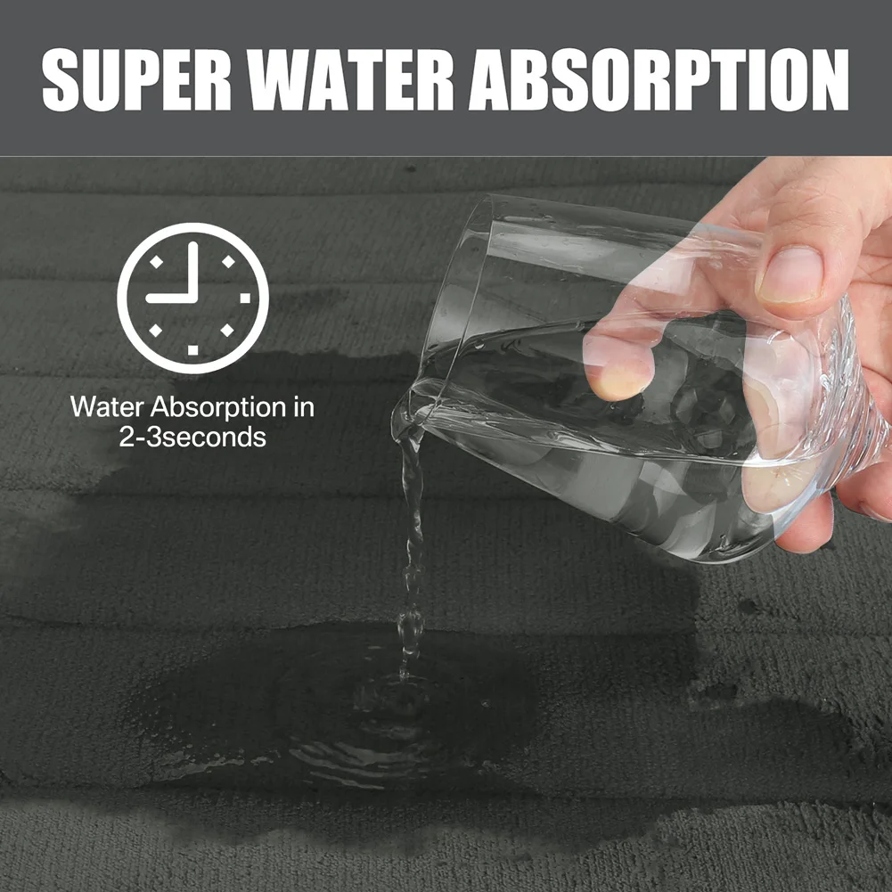 Juego de alfombrillas de baño de espuma viscoelástica, 40x60CM, 50x80CM, rectangulares y en forma de U, antideslizantes, suaves, con absorción de agua, 3 uds. - imagen 4