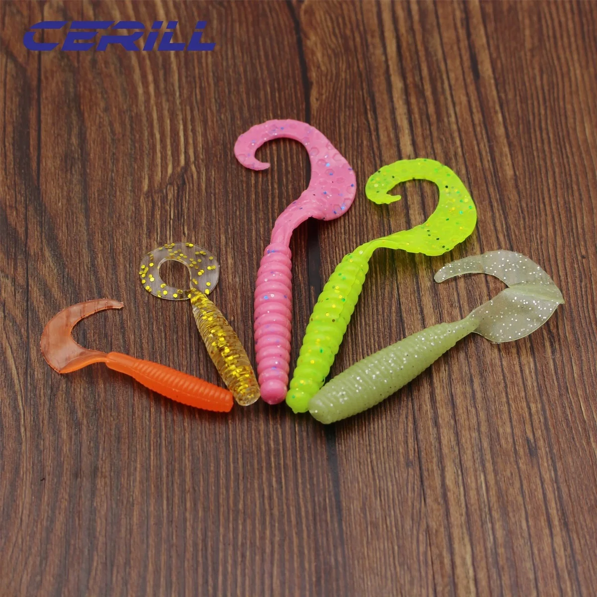 Señuelo de pesca suave de silicona Artificial, cebo de gusanos de cola larga, Wobbler, carpa, lubina, brillo Flexible, Lucio realista, gusano de tierra, 10 piezas - imagen 2