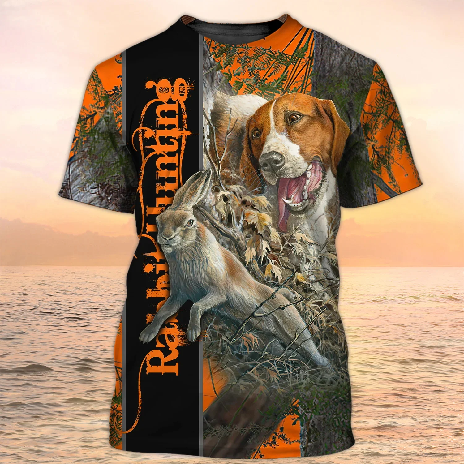 Camiseta de caza de conejo con nombre personalizado para hombre, camisa con estampado 3D de Beagle, estilo informal de verano, Unisex, TX282 - imagen 5