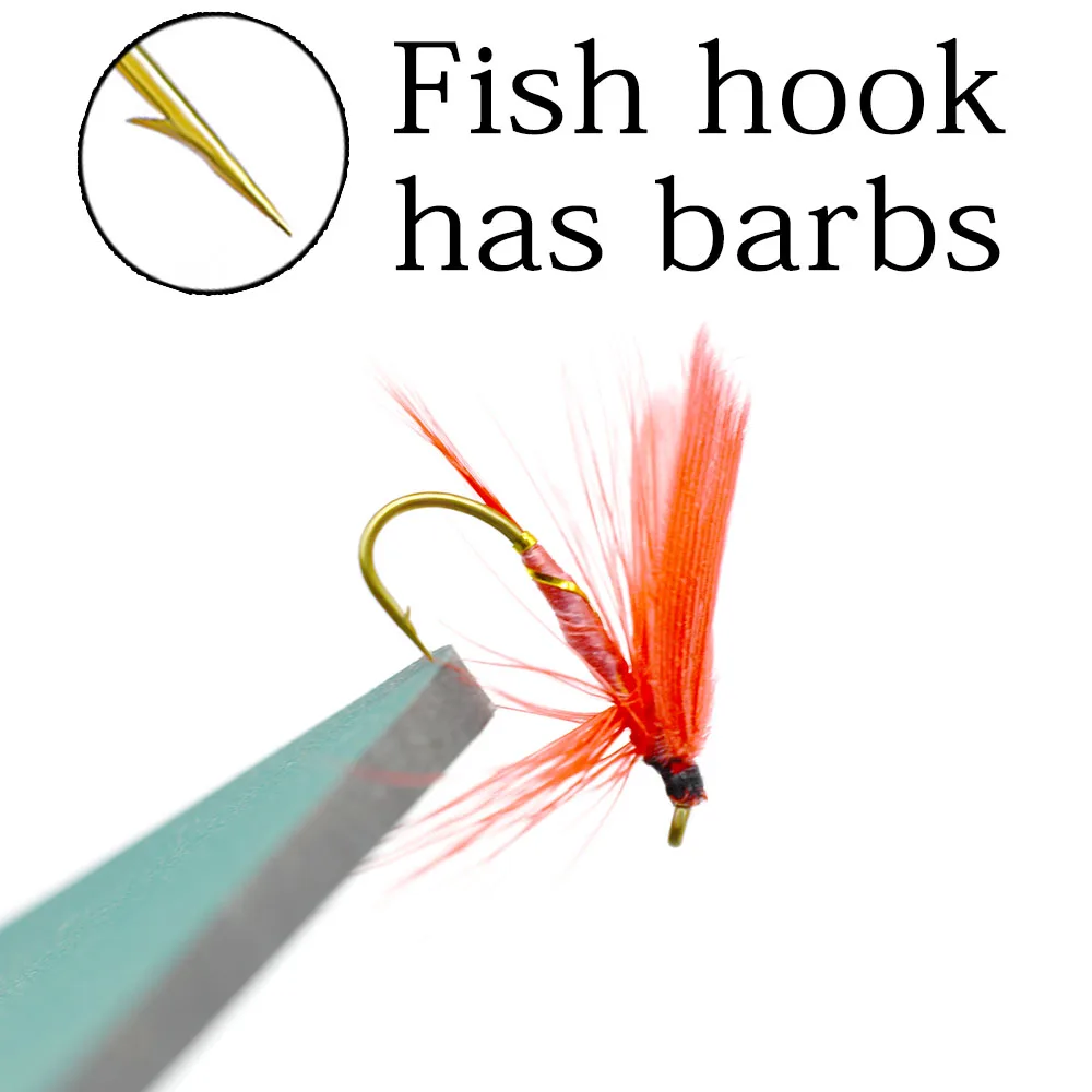 MNFT 10 Uds cebo de pesca con mosca para trucha salmón Mayfly señuelo forma realista rojo - imagen 5