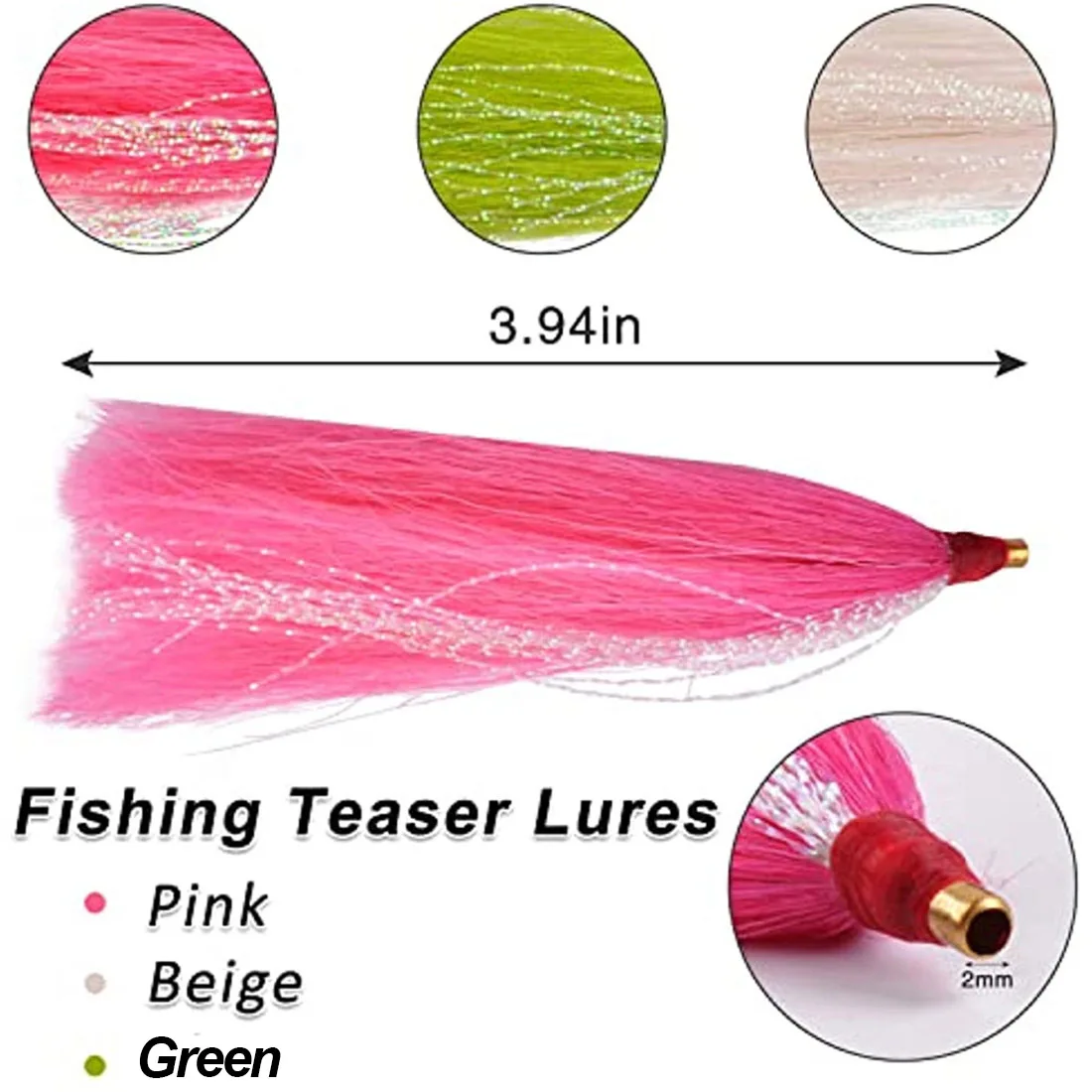 20/45/60/80 Uds Bucktail Teaser jig línea de Flash señuelo de pesca Mylar pesca lubina señuelo accesorios cebo Artificial aparejos de pesca - imagen 2