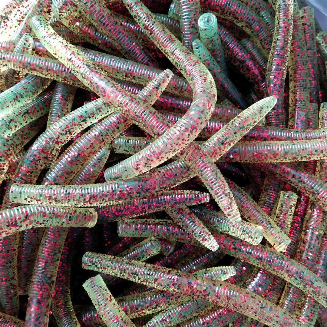 8 Uds 10cm 7g pesca en el mar plástico señuelo suave cebo lombriz Wobblers trucha cebo gusano señuelo Spinnerbait productos de pesca Accesorios - imagen 2