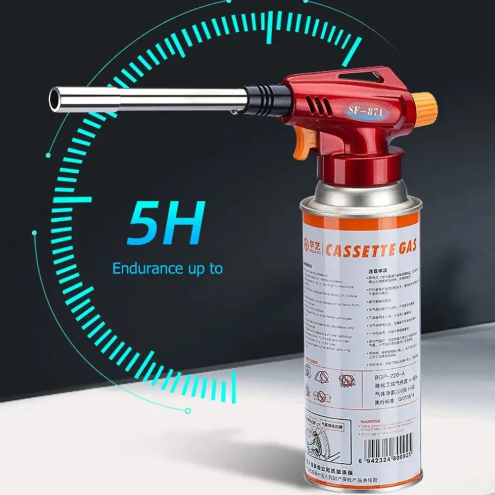 Lanzador de llamas resistente a altas temperaturas, lanzallamas portátil ajustable de 20cm, soplete de combustible para acampar doméstico, cocina - imagen 4