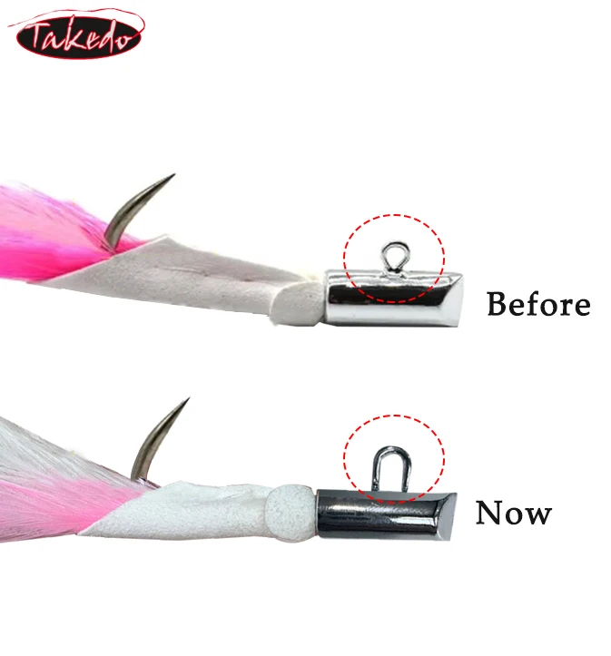 TAKEDO JW01 Anzuelo de piel de venado galvanizado para pesca en el mar 2.0 #   2.2 #   2.5 #   2.8 #   3.0 #   Anzuelo de pesca Jigging Shark Amoños de pesca de atún - imagen 4