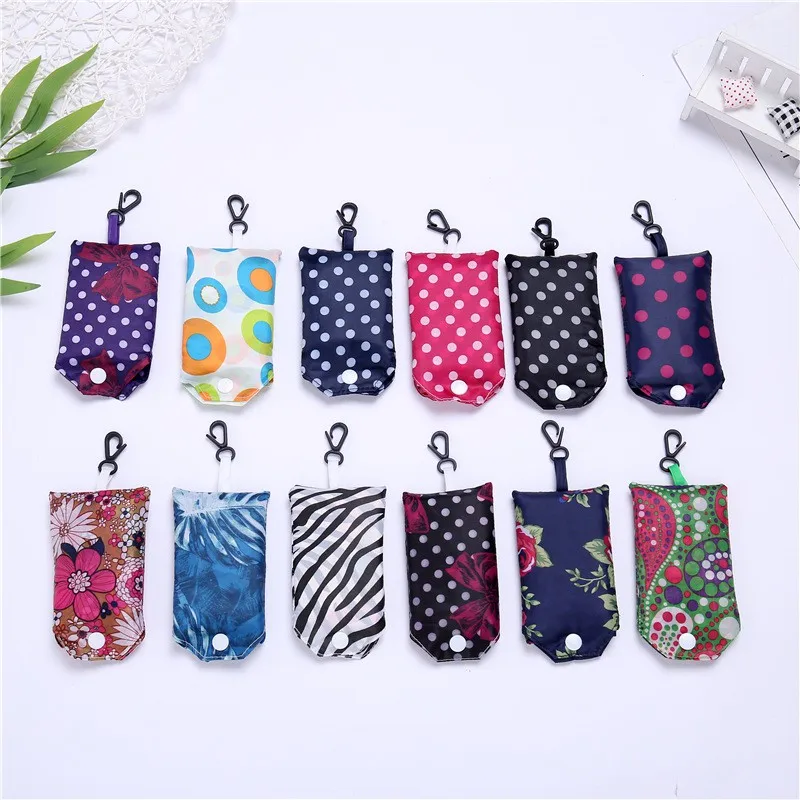 Bolsa organizadora de poliéster impresa, bolsa de compras ecológica reutilizable plegable de viaje reciclable a la moda (color aleatorio), 1 ud. - imagen 5