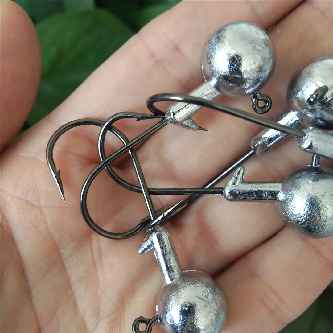 Anzuelo de Cabeza Grande de alta calidad, 10 piezas, 7g, 10g, anzuelos de pesca duros para señuelos blandos, aparejos de pesca de aguas profundas - imagen 3