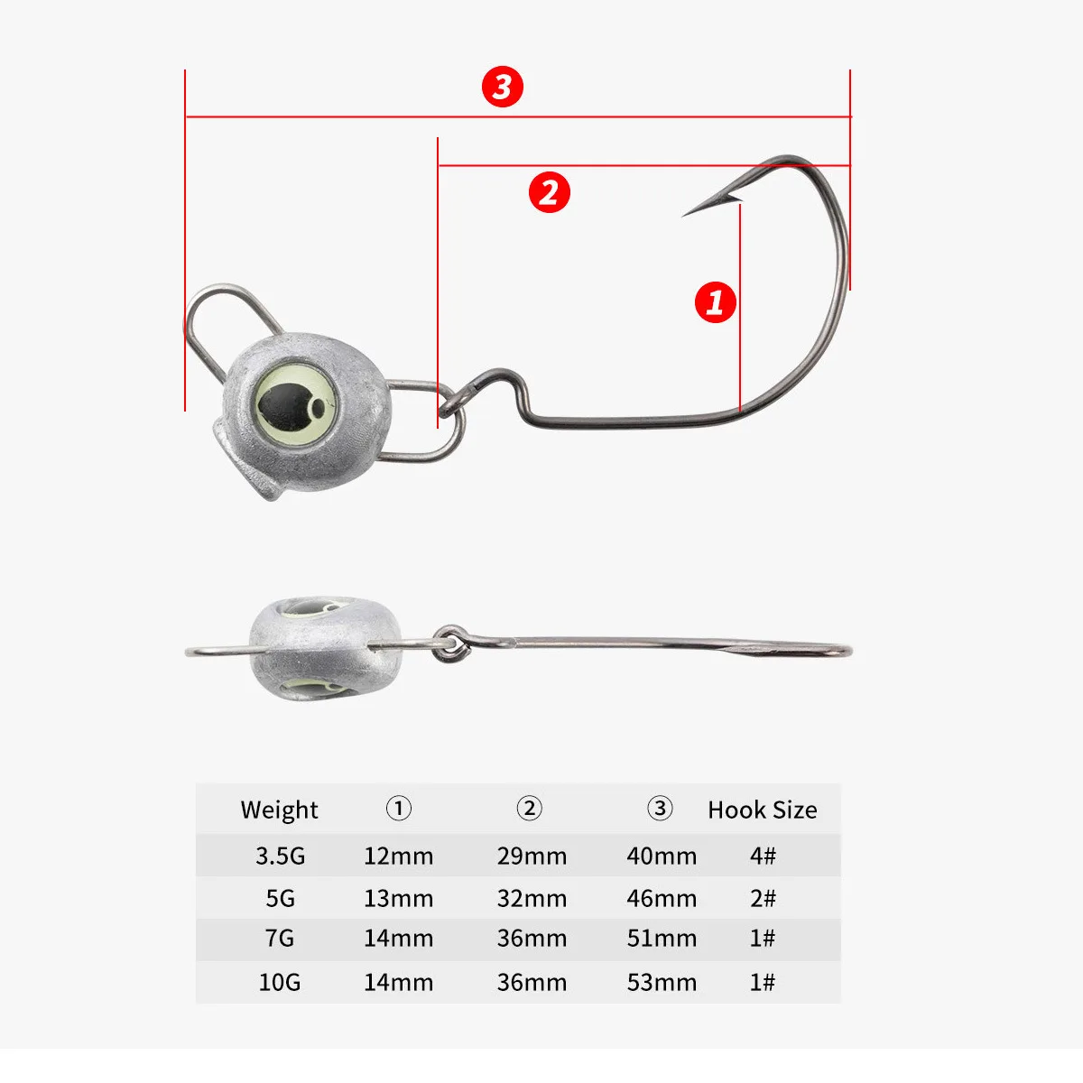 10 Uds TeStar 5 uds 3,5g 5g 7g 10g cabezal de plantilla oscilante cabeza de anzuelo de pesca para aparejos de pesca de Texas accesorios de aparejos de plantilla de columpio - imagen 2