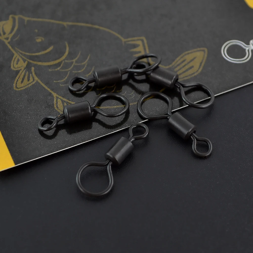 Accesorios giratorios para pesca de carpa, accesorio de Metal, ojo grande, tamaño 4 #, AG171, 20 unidades - imagen 5