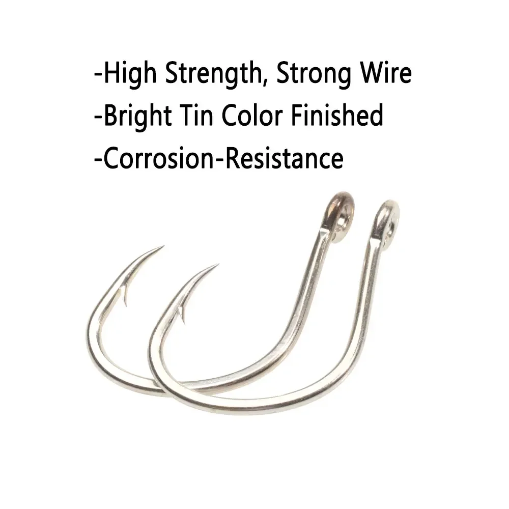 Bimoo-anzuelos de acero de alto carbono para agua salada, señuelo de púas, anzuelo de asistencia para Jigging, 10 piezas, 2/0, 3/0, 4/0, 5/0 - imagen 5