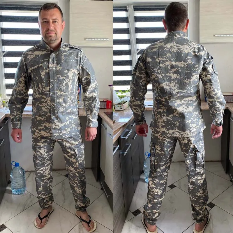 Uniforme al aire libre resistente al desgaste traje Safari hombres fuerzas especiales abrigo pantalón a prueba de viento pesca camuflaje ropa de caza - imagen 4