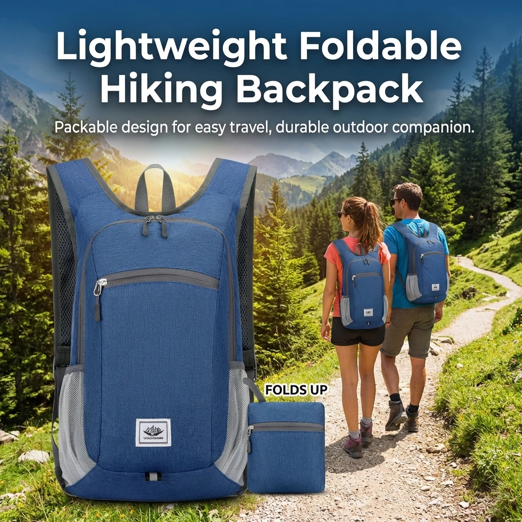 Mochila plegable senderismo ligera de nailon resistente al agua - imagen 5