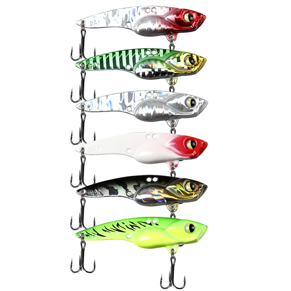 Señuelo de cuchara de plantilla de pesca, cebo de hoja de Metal VIB, Crankbait para trucha, lubina, salmón, 5g, 7g, 10g, 14g - imagen 5