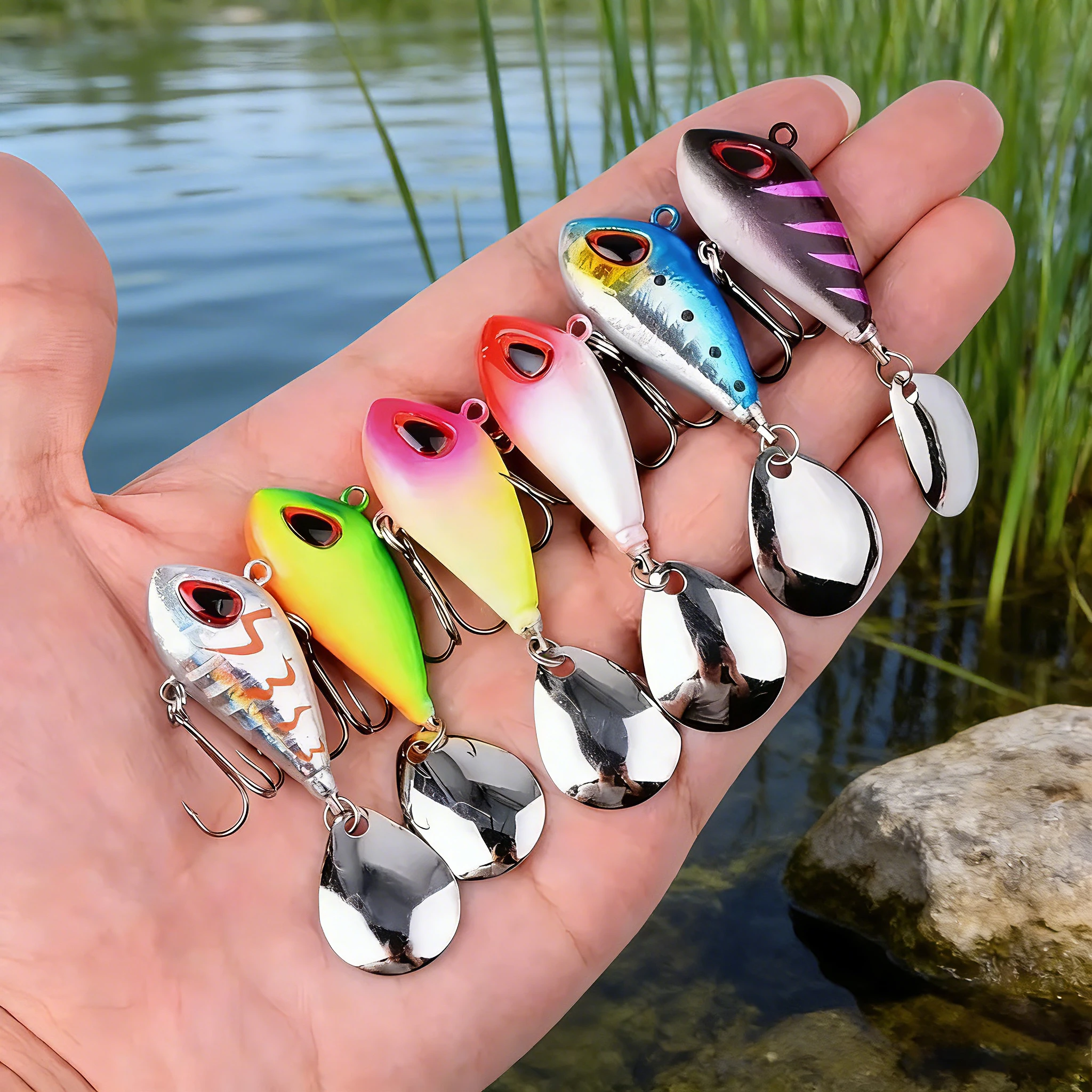 Cuchara Vibrante Mini – Señuelo Giratorio para Pesca - imagen 5