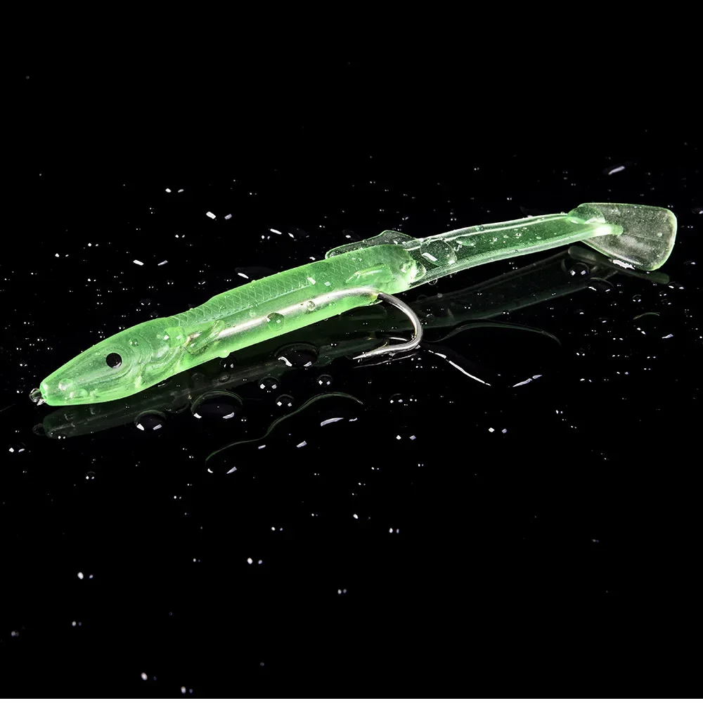 4/5/6/8/10 Uds cebo luminoso con anzuelo Luya cebo suave Crankbait Pesca de silicona viene con anzuelo aparejos de cebo señuelo de Pesca de carpa - imagen 2