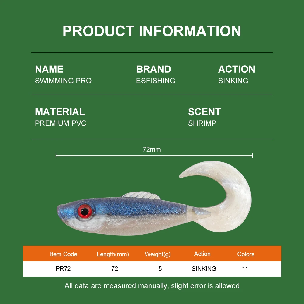 KESFISHING larb Swimming PRO, señuelos blandos de plástico de 72mm - imagen 3