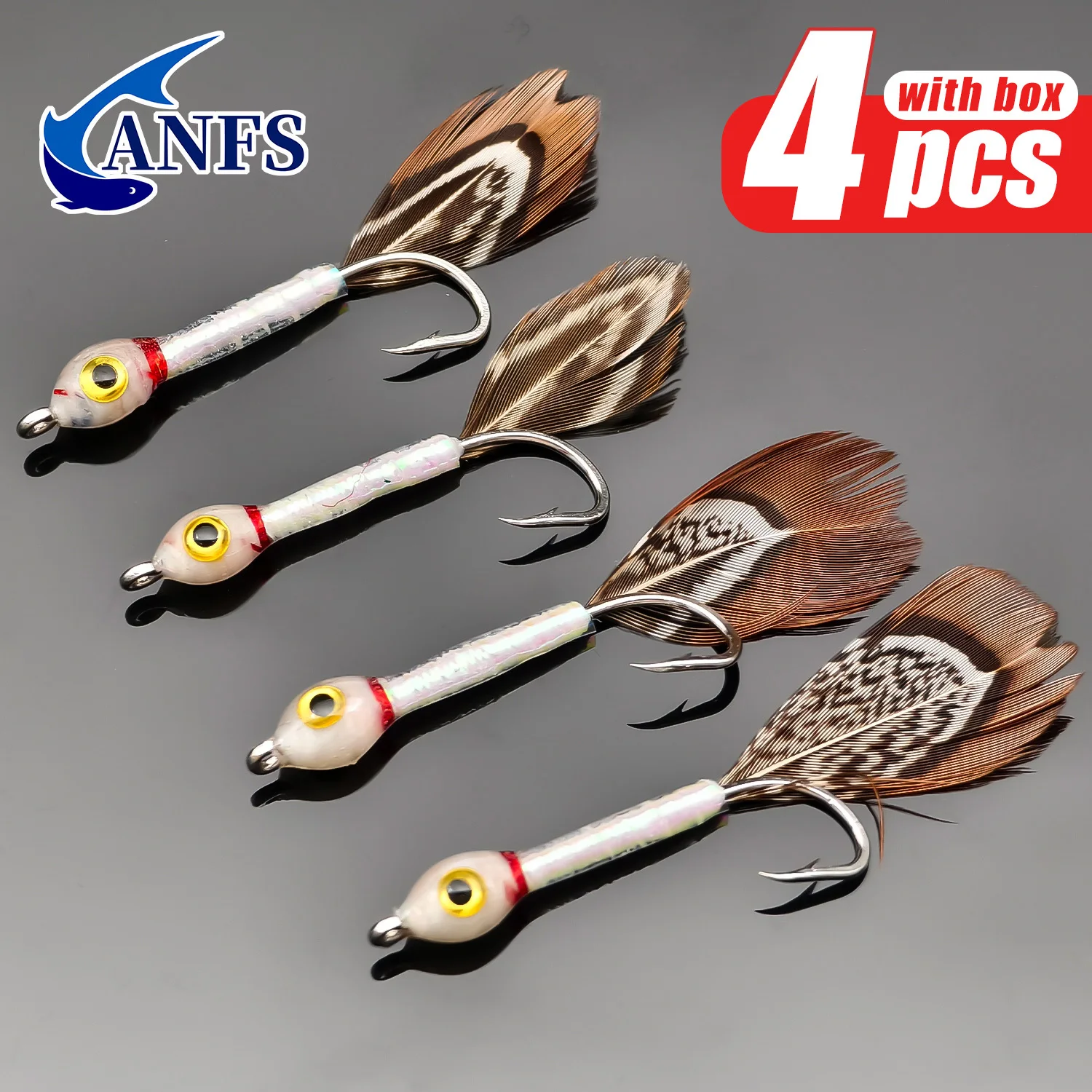 ANFS Paquete de 4 moscas de pesca con mosca atadas a mano, mosca de trucha, mosca de lubina, pesca con mosca, pesca con mosca-ángel Köder - imagen 3