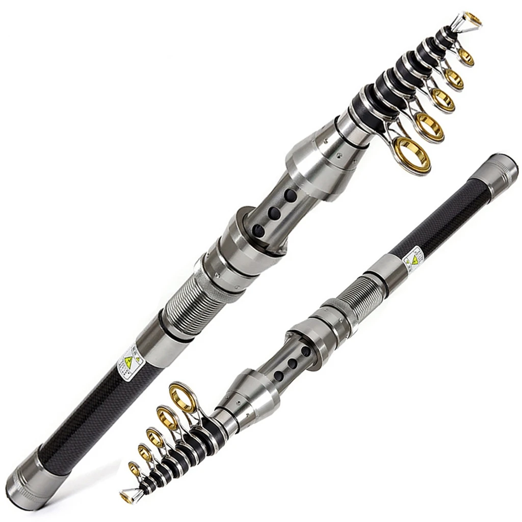 GHOTDA-caña de pescar telescópica de fibra de carbono, accesorio giratorio para carpa, carrete de Metal, duradero, 1,5 m-2,4 m - imagen 4