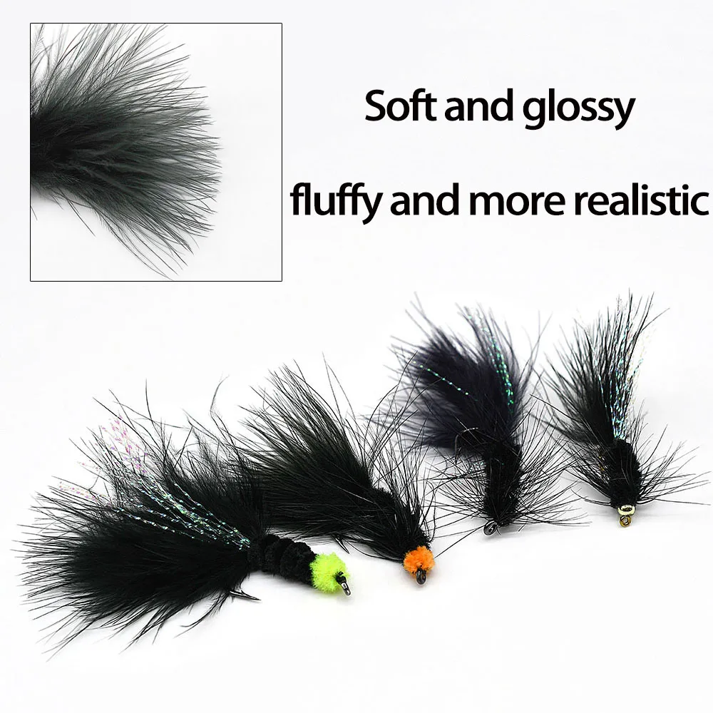 MNFT 8 Uds Beadhead trucha negra pesca con mosca Streamer señuelo moscas - imagen 5
