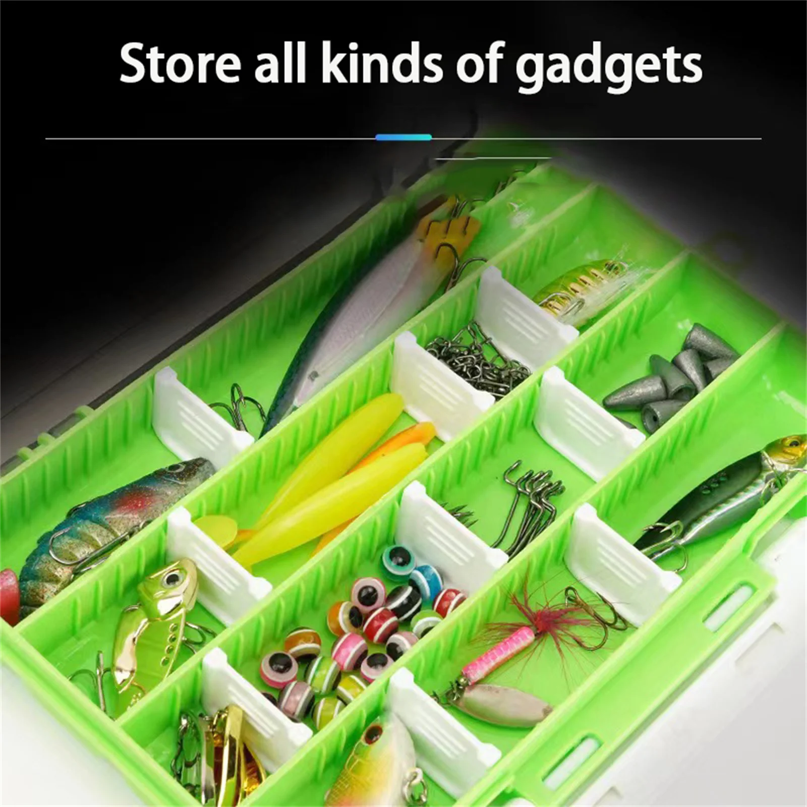 Caja de aparejos portátil: compartimentos para señuelos y accesorios - imagen 2