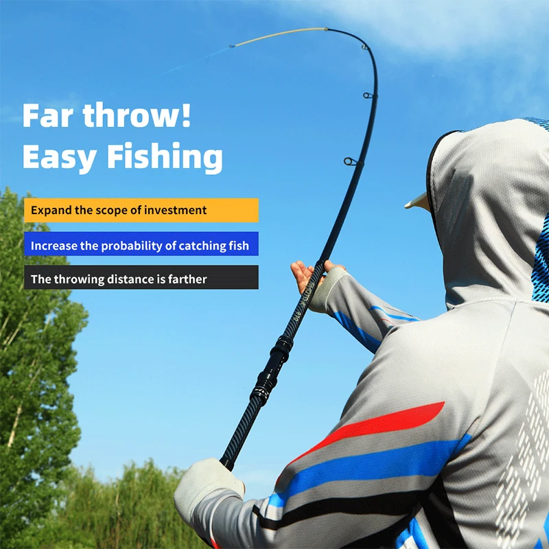 Caña de pescar de mar giratoria telescópica Ultra dura de 2,1 M-3,6 M, caña de lanzamiento de orilla de juego pesado, 5-7 secciones para todas las aguas de Pesca - imagen 2