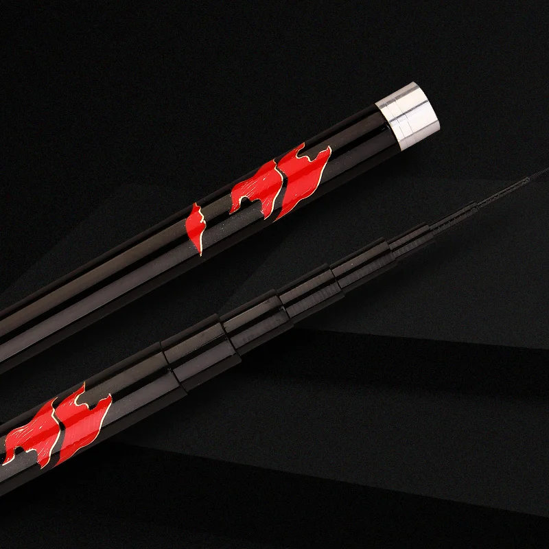 Caña de pescar telescópica de fibra de carbono, caña de pescar de agua dulce, ligera y dura - imagen 5