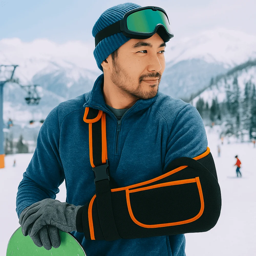 Eslinga para brazo con diseño de hebilla de soporte, soporte para brazo duradero ajustable, cómoda eslinga para muñeca y codo para hombres - imagen 4