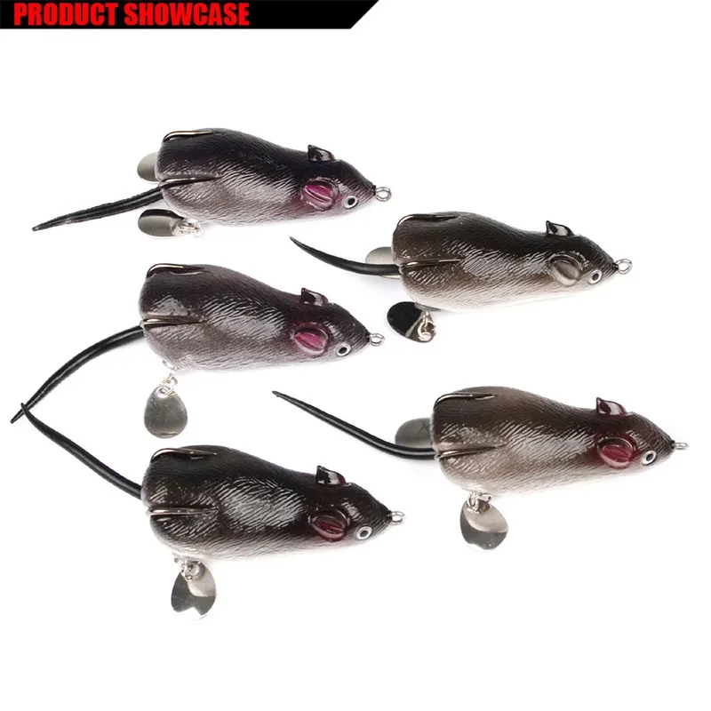 1 unidad de cebo giratorio con cuchara, campanas, señuelo de pesca con sonido, 7cm, 17,5g, cebos blandos con ratón, simulación flotante, aparejos de pesca de lubina - imagen 5