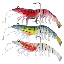 Señuelos de Pesca Goture de 8g y 12g con Cabeza de Plomo, Señuelos de Camarón Suave, Crankbaits para Pesca de Lubina, Accesorios de Pesca para Agua Dulce y Salada
