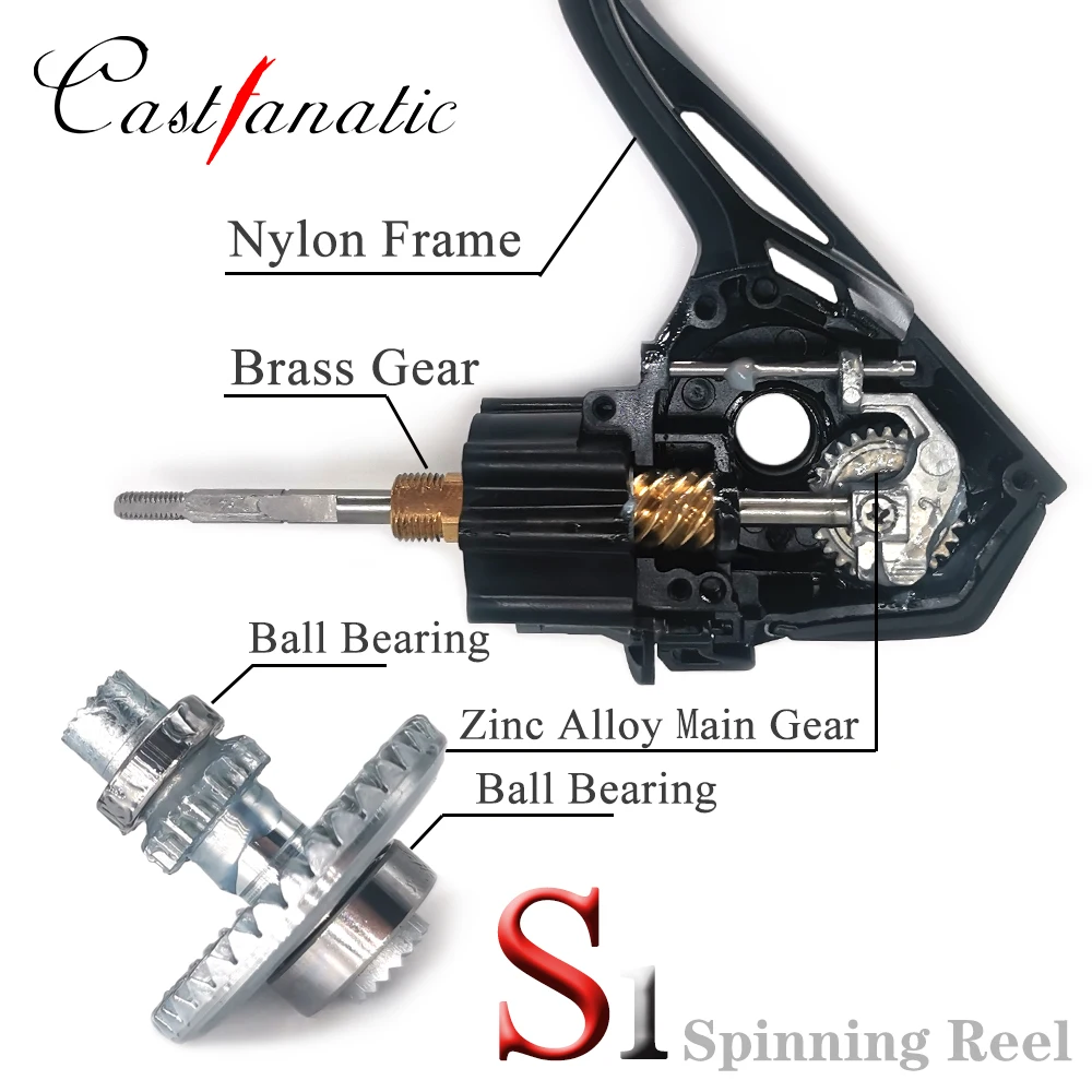 Castfanatic-carrete giratorio ultraligero para trucha, carretes BFS, finura, S2000S, S3000S, 6BB, 5,2: 1, S4000 - imagen 5