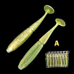 Swolfy 8pcs/lot 7cm 2.8g 6 colors option Soft Fishing Lure Shad Plastics Baits Swimbait Jigging Lure Artificial Baits Soft Lure