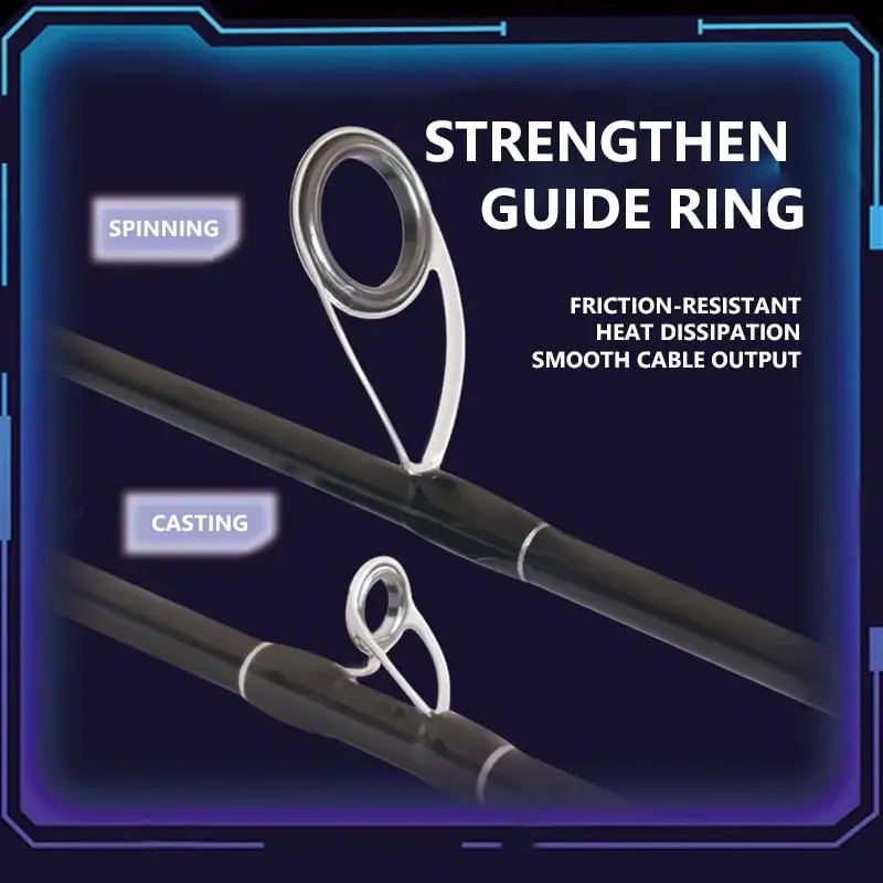 Mavllos YUELAN caña de pescar de lubina 1,90 m-2,70 m señuelo 7-25g línea 6-18 Lb M punta acción rápida caña de pescar de carbono de agua salada - imagen 4