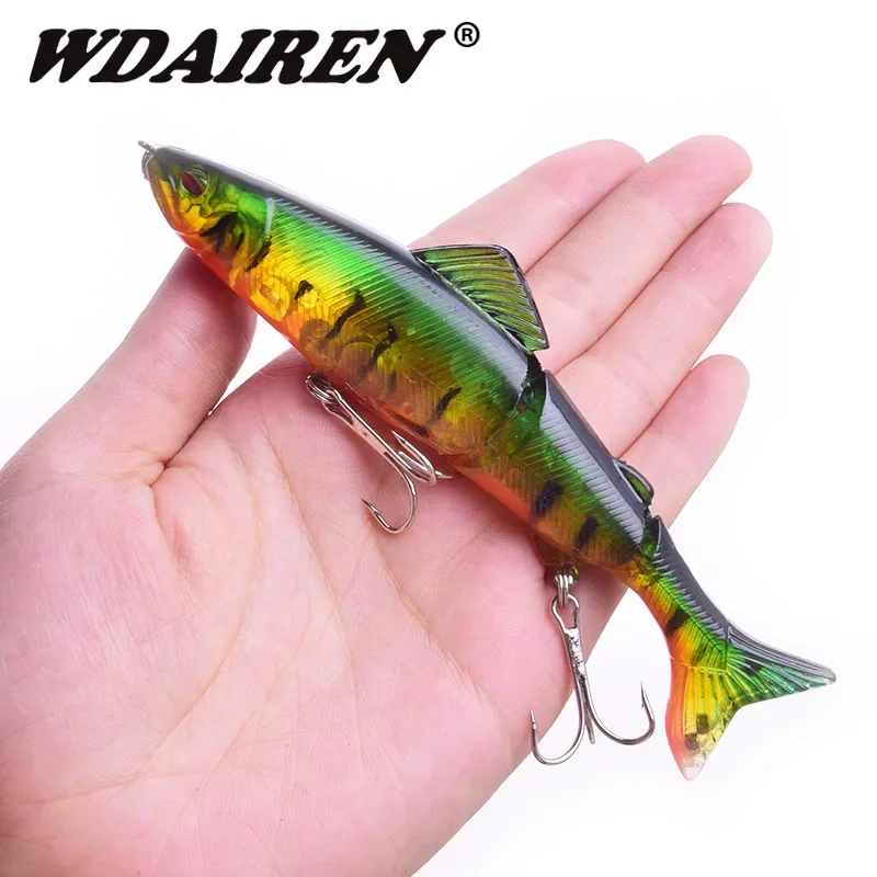 1 cebo articulado Swimbait Wobbler señuelo de pesca 13cm 18g cebo duro Artificial Minnow Crankbait para lubina perca carpa aparejos de pesca - imagen 2