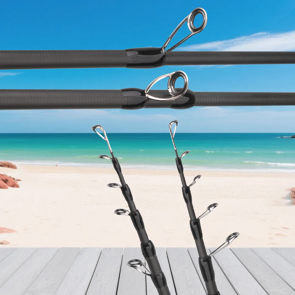 ROLLFISH-caña de pescar telescópica portátil de fibra de carbono para viaje, señuelo giratorio, con carrete de sonido, asiento de acción ML + línea de 100M - imagen 2