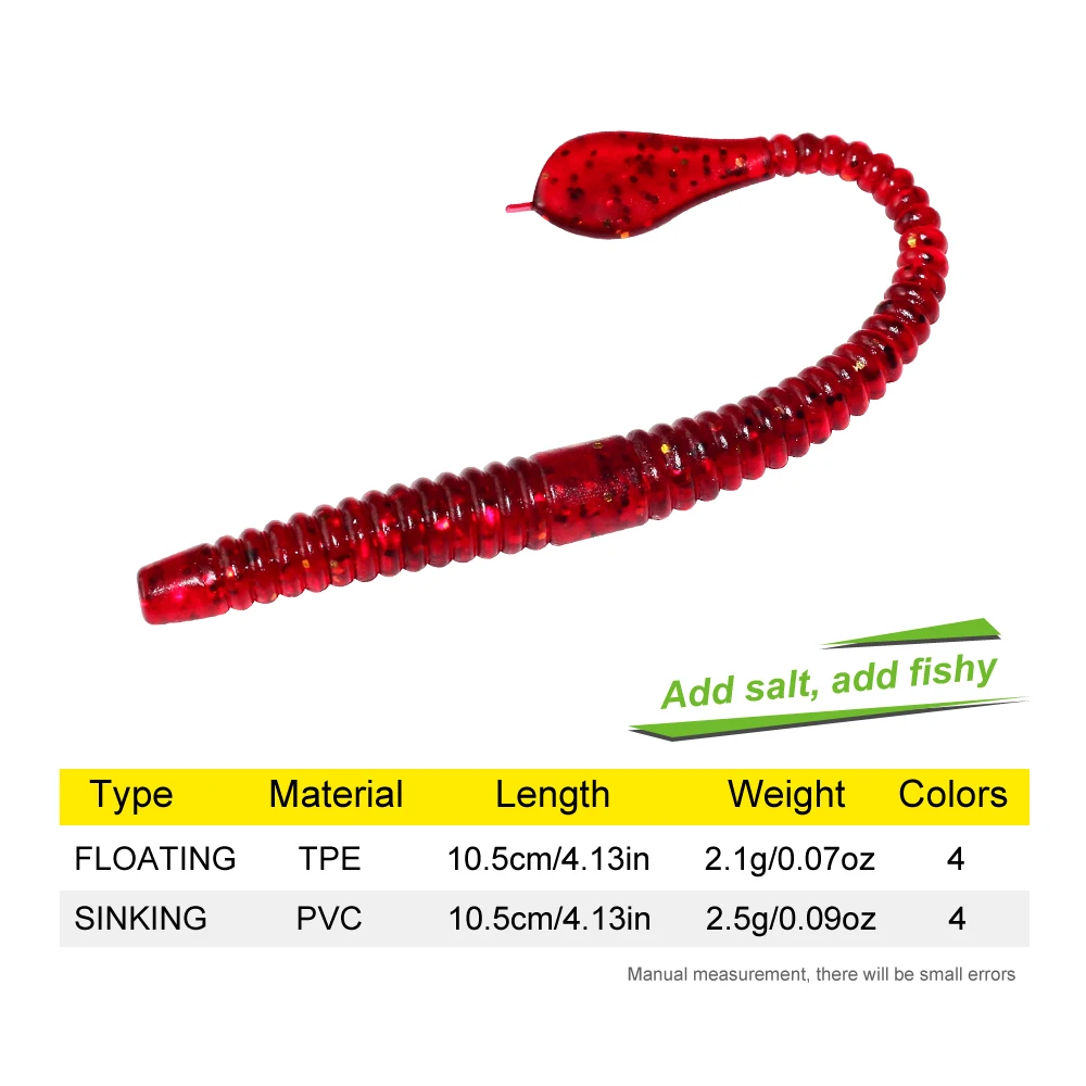 ILure-señuelo de pesca de 10 piezas, 10,5 cm, señuelos blandos de lubina, cebo Artificial de silicona, gusano, sábalo, Anguila, gusanos, cebos artificiales, aparejos - imagen 3