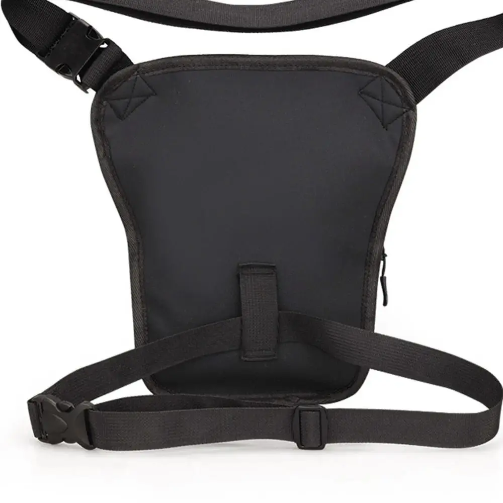 Bolsa de pierna caída para ciclismo de gran capacidad, riñonera multifunción de cuero PU con cremallera, bolsa de pecho de viaje duradera ajustable para senderismo - imagen 5