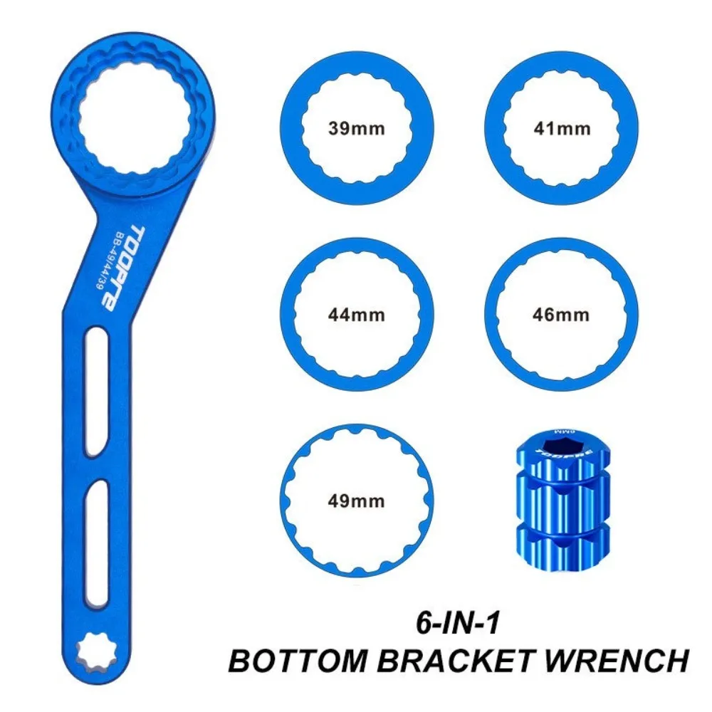 TOOPRE Herramienta de extracción de instalación de bicicleta, llave de eje central BB, aleación de aluminio, soporte inferior hueco, 6 en 1 - imagen 2