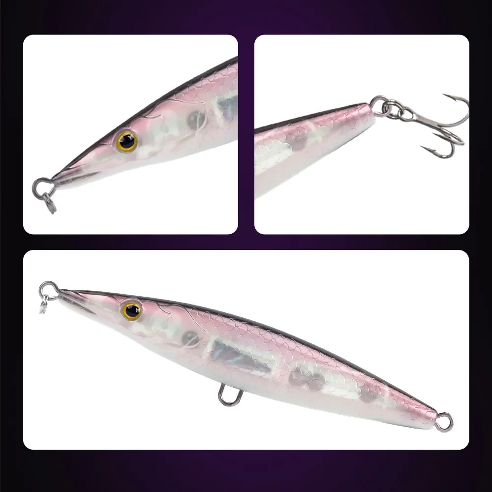 Cebo de lápiz flotante que se hunde 90mm/110mm/130mm/150mm Topwater Wobblers, señuelo duro para caminar, acción de perro, fundición larga para Lucio - imagen 3