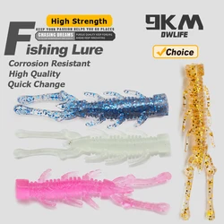 Señuelos de pesca de plástico suave, 9KM, 10 Uds., señuelo de silicona, señuelos de larva de libélula de agua salada