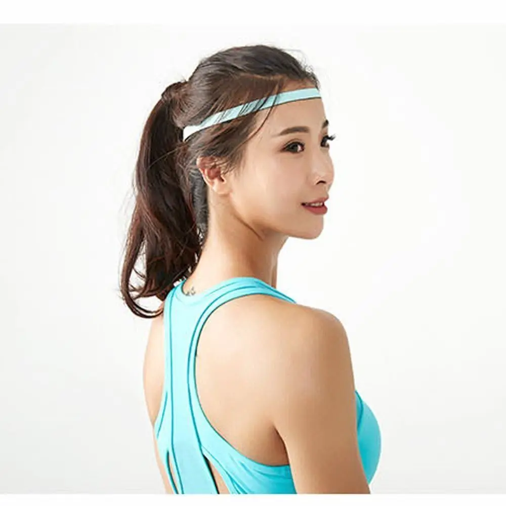 Diadema deportiva para hombre y mujer, banda para el sudor Unisex, para gimnasio, correr, Yoga, bandas para el pelo, banda elástica de silicona antideslizante - imagen 3