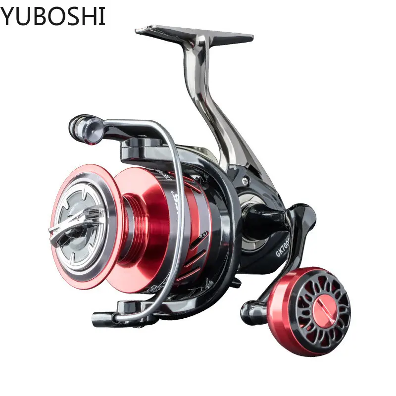 YUBOSHI-carrete de pesca con agarre de Metal, rueda giratoria de trucha marina de GK1000-7000, arrastre máximo de 8kg, relación de engranaje 5,2: 1 - imagen 4