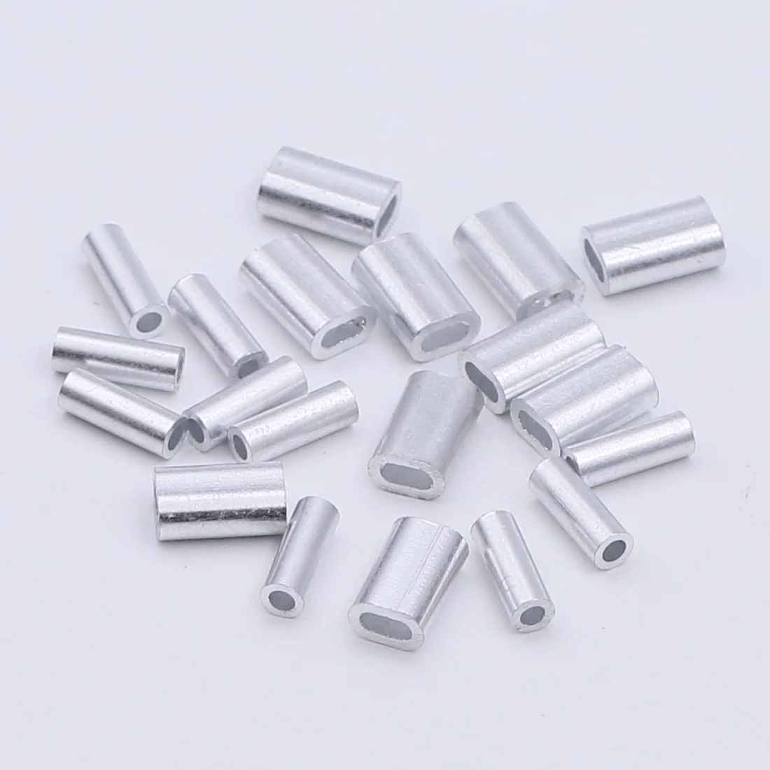 Mangas de engarzado de pesca, herramienta de aluminio resistente a la corrosión para línea monofilamento y conexión líder, 9KM, 50 Uds. - imagen 5