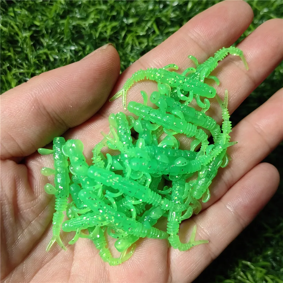 MUKUN 20 piezas TPE Mini gusano suave Señuelos de Pesca Jig Wobblers 0,35g/40mm cebos artificiales de silicona lubina carpa Pesca aparejos de Pesca - imagen 4