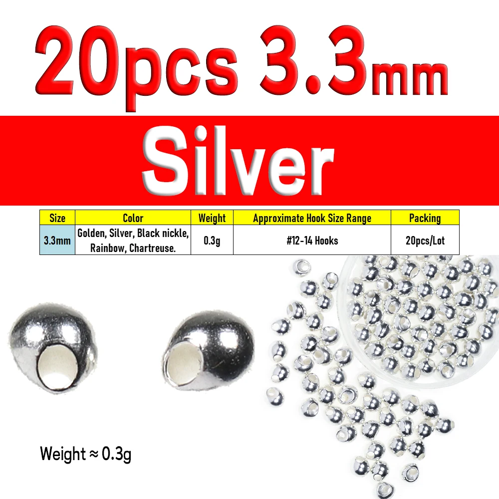 20pcs Silver 3o3mm