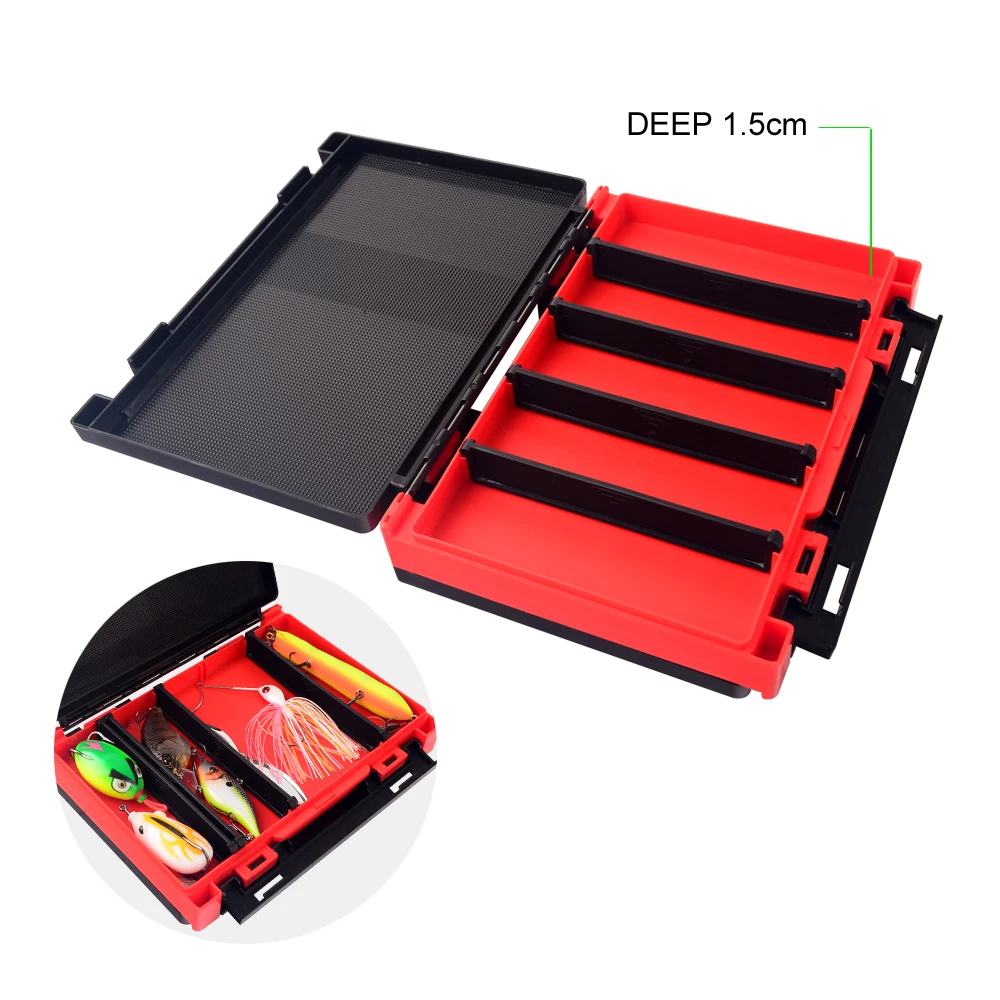 Cajas de pesca, caja de almacenamiento de señuelos de doble cara, organizador de cebo duro, Spinner, caja de herramientas de plástico, contenedor, caja de aparejos de gancho para pesca - imagen 5