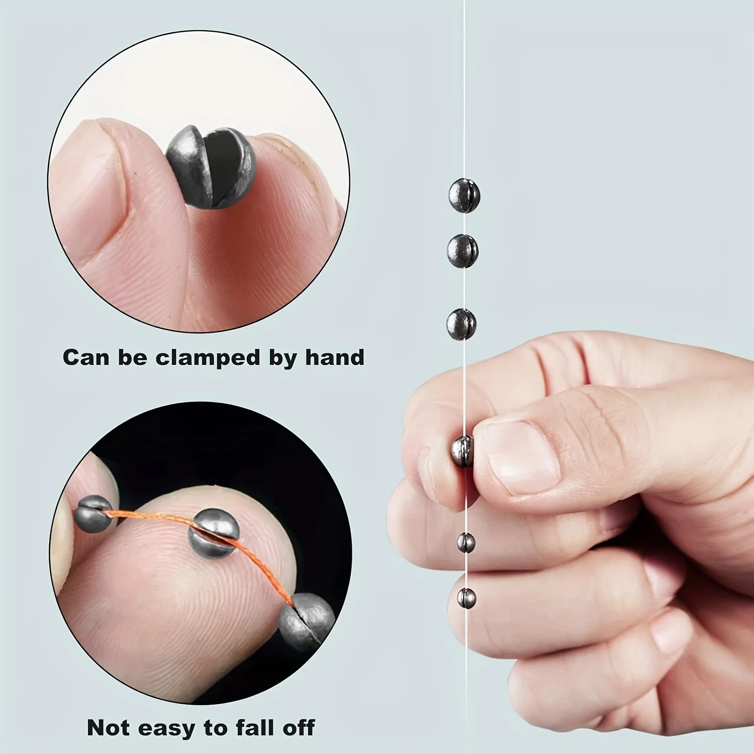 TAKBAS 220 Uds pesas de pesca de tiro dividido, pesas de pesca con mosca de plomo, pesas de pesca de carpa divididas de tiro dividido - imagen 5