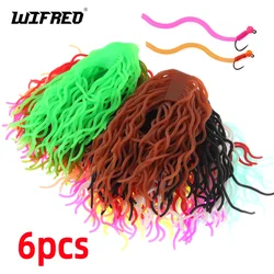 Wifreo, 6 uds., mezcla de colores, gusanos blandos, Material para atar moscas para tejer, ninfa, camarones, larvas, gusanos San Juan, señuelos de pesca de trucha